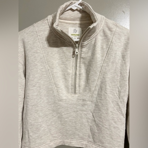 Aerie offline cropped fourth zip sweatshirt size XS - Picture 2 of 4